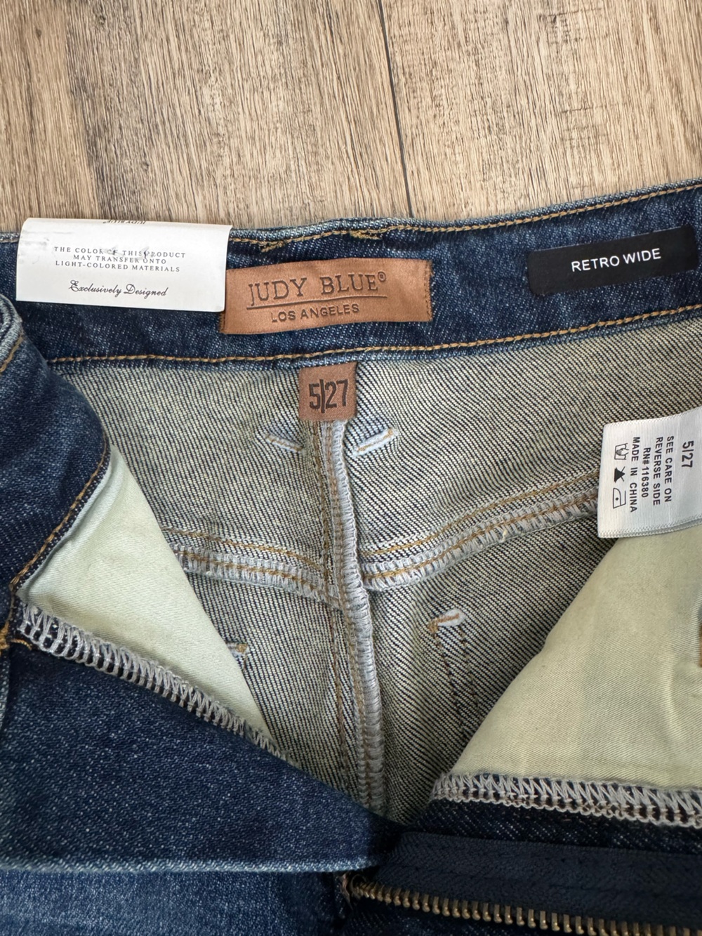 Judy Blue Dark Blue Wide-Leg Flare Jeans - Picture 3 of 5